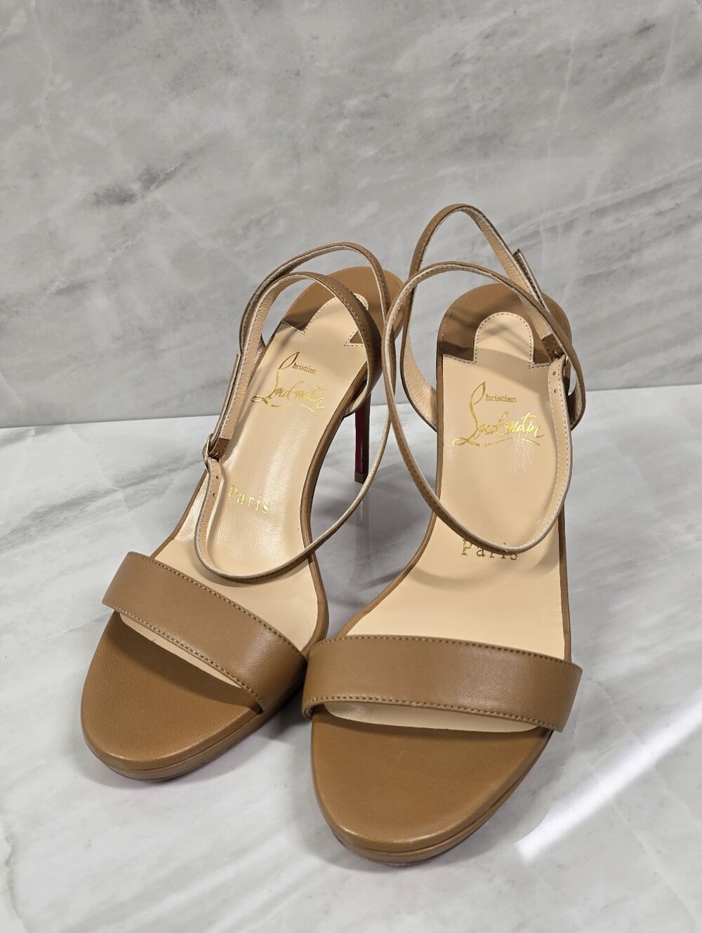 Christian Louboutin Leather Slingback Sandals